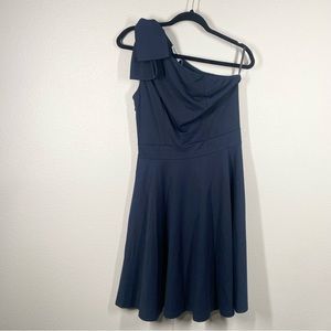 Jasambac Navy One Shoulder A Line Dress Size Medium Bridesmaid